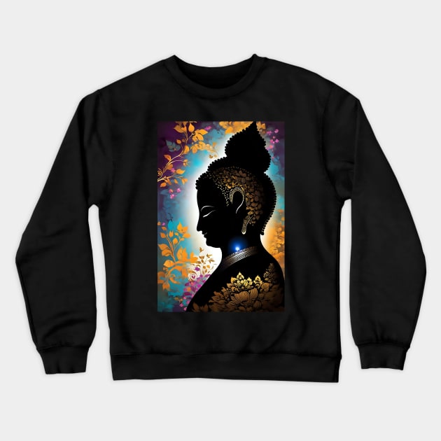 Beautiful Gautam Buddha side view meditation art Crewneck Sweatshirt by Spaceboyishere